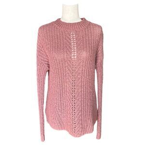 Lucky Brand Long Sleeve Knit Sweater Dusty Pink-Rose Size Small